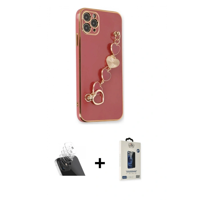 MARSİLYAN™- iPhone 11 Pro Max Kılıf Nova Işık Prime - Siyah Bilvis Hayalet Cam Ekran Koruyucu + Kamera Lens Koruma Cam - SF