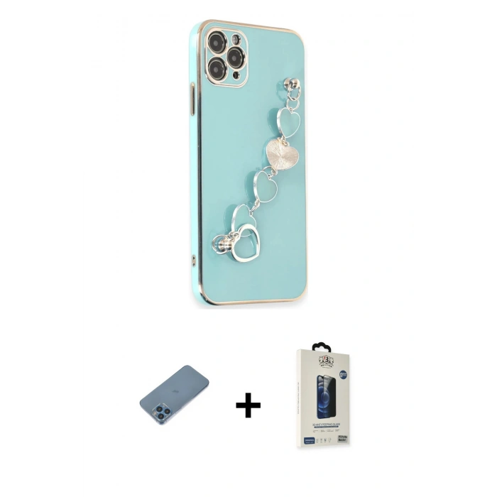 MARSİLYAN™- iPhone 11 Pro Max Kılıf Nova Işık Prime - Siyah Bilvis Hayalet Cam Ekran Koruyucu + Shine Kamera Lens Koruma Cam - MI