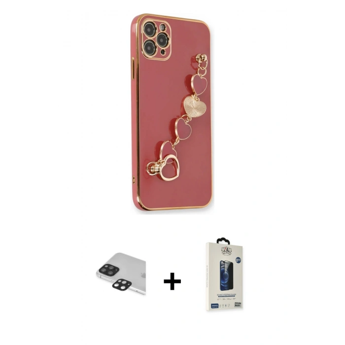 MARSİLYAN™- iPhone 11 Pro Max Kılıf Nova Işık Prime - Siyah Bilvis Hayalet Cam Ekran Koruyucu + Pers Alüminyum Kamera Lens - SH
