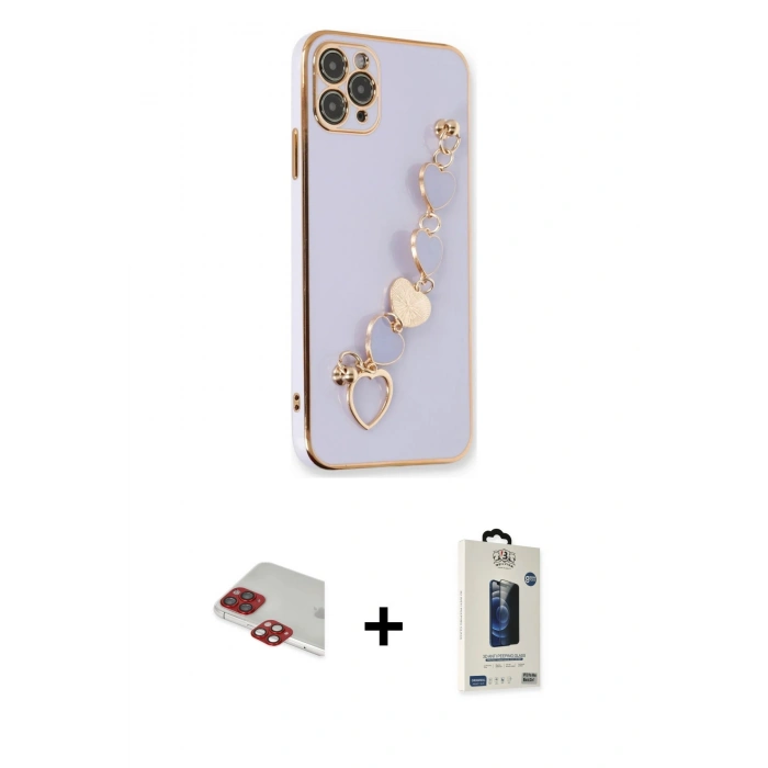 MARSİLYAN™- iPhone 11 Pro Max Kılıf Nova Işık Prime - Siyah Bilvis Hayalet Cam Ekran Koruyucu + Pers Alüminyum Kamera Lens - KI