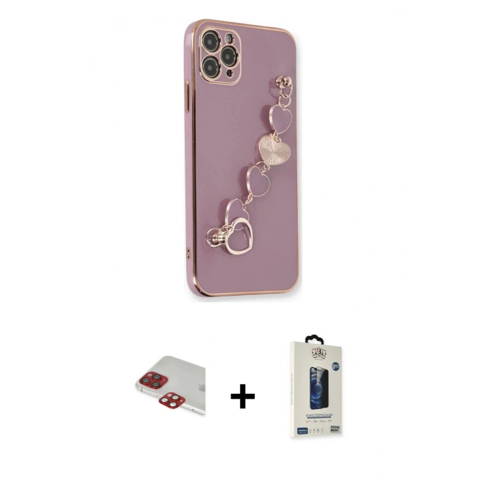 MARSİLYAN™- iPhone 11 Pro Max Kılıf Nova Işık Prime - Siyah Bilvis Hayalet Cam Ekran Koruyucu + Pers Alüminyum Kamera Lens - KI