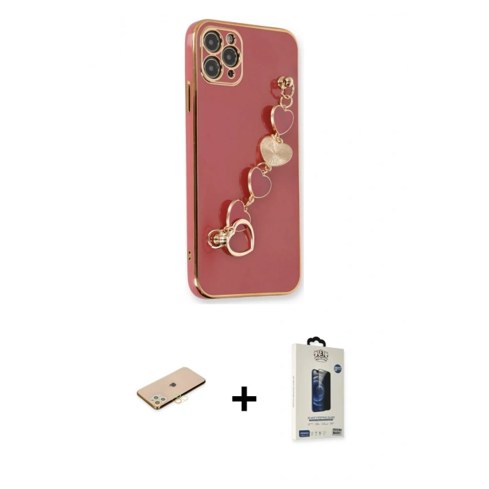 MARSİLYAN™- iPhone 11 Pro Max Kılıf Nova Işık Prime - Siyah Bilvis Hayalet Cam Ekran Koruyucu + Renkli Kamera Lens Koruma Cam - SI