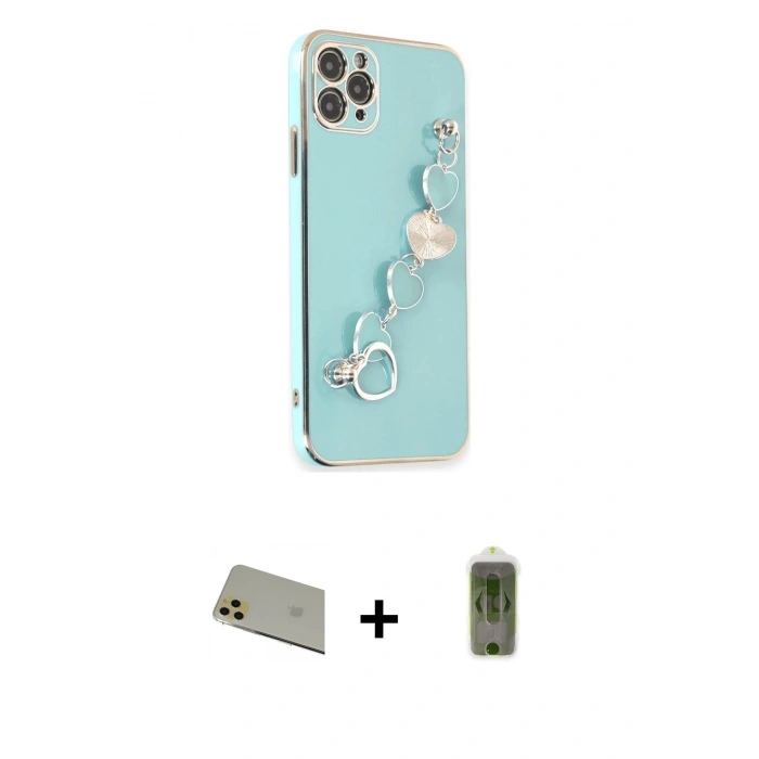 MARSİLYAN™- iPhone 11 Pro Max Kılıf Nova Işık Prime - Siyah Joko Magic 5D Hayalet Cam + Rainbow Kamera Lens Koruma Cam - GD