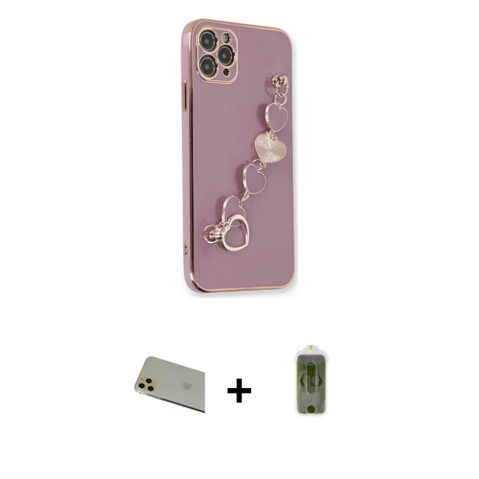 MARSİLYAN™- iPhone 11 Pro Max Kılıf Nova Işık Prime - Siyah Joko Magic 5D Hayalet Cam + Rainbow Kamera Lens Koruma Cam - GD