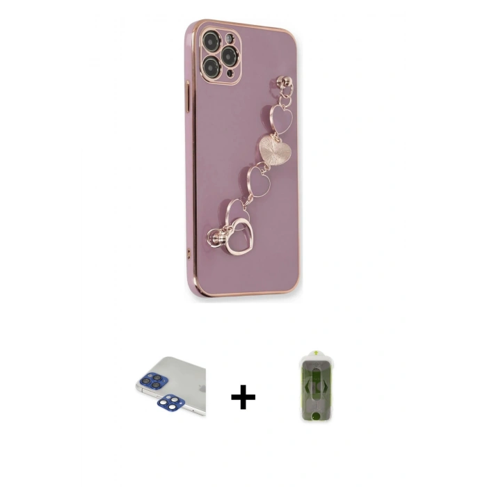 MARSİLYAN™- iPhone 11 Pro Max Kılıf Nova Işık Prime - Siyah Joko Magic 5D Hayalet Cam + Pers Alüminyum Kamera Lens - LT
