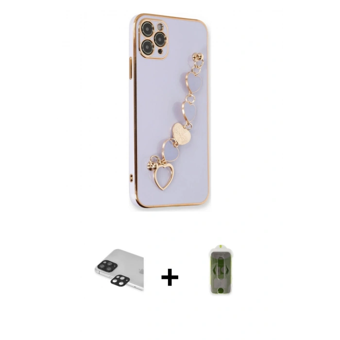MARSİLYAN™- iPhone 11 Pro Max Kılıf Nova Işık Prime - Siyah Joko Magic 5D Hayalet Cam + Pers Alüminyum Kamera Lens - SH