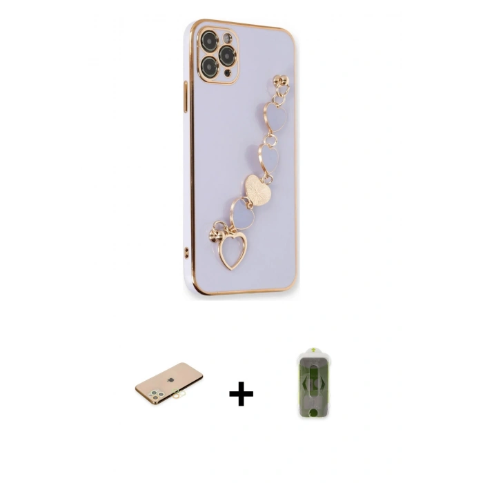 MARSİLYAN™- iPhone 11 Pro Max Kılıf Nova Işık Prime - Siyah Joko Magic 5D Hayalet Cam + Renkli Kamera Lens Koruma Cam - SI