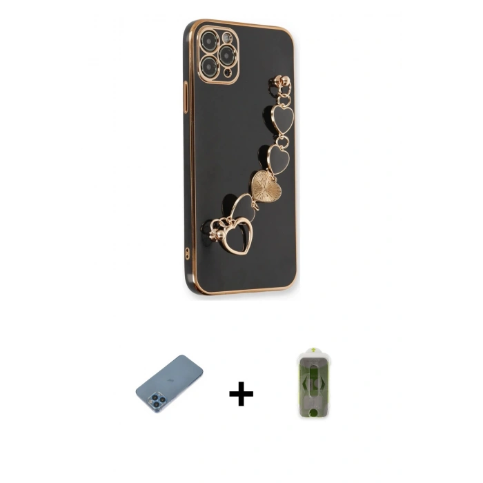 MARSİLYAN™- iPhone 11 Pro Max Kılıf Nova Işık Prime - Siyah Joko Magic 5D Hayalet Cam + Shine Kamera Lens Koruma Cam - MI