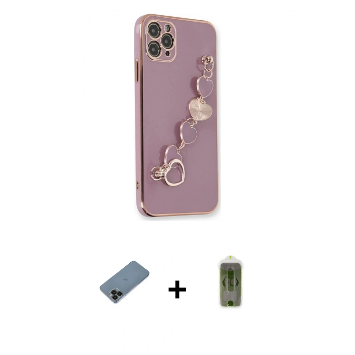 MARSİLYAN™- iPhone 11 Pro Max Kılıf Nova Işık Prime - Siyah Joko Magic 5D Hayalet Cam + Shine Kamera Lens Koruma Cam - SH
