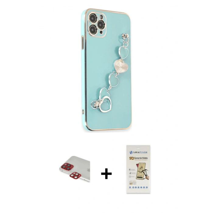 MARSİLYAN™- iPhone 11 Pro Max Kılıf Nova Işık Prime - Siyah Mat Seramik Nano Ekran Koruyucu + Pers Alüminyum Kamera Lens - KI