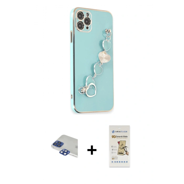 MARSİLYAN™- iPhone 11 Pro Max Kılıf Nova Işık Prime - Siyah Mat Seramik Nano Ekran Koruyucu + Pers Alüminyum Kamera Lens - LT