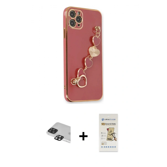 MARSİLYAN™- iPhone 11 Pro Max Kılıf Nova Işık Prime - Siyah Mat Seramik Nano Ekran Koruyucu + Pers Alüminyum Kamera Lens - SH