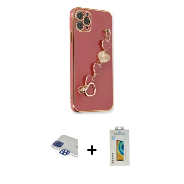 MARSİLYAN™- iPhone 11 Pro Max Kılıf Nova Işık Prime - Siyah Polymer Nano Ekran Koruyucu + Pers Alüminyum Kamera Lens - LT