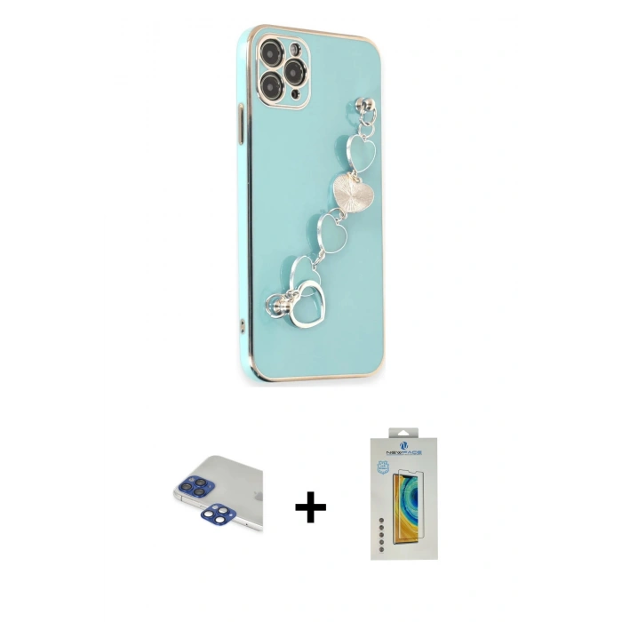 MARSİLYAN™- iPhone 11 Pro Max Kılıf Nova Işık Prime - Siyah Polymer Nano Ekran Koruyucu + Pers Alüminyum Kamera Lens - LT