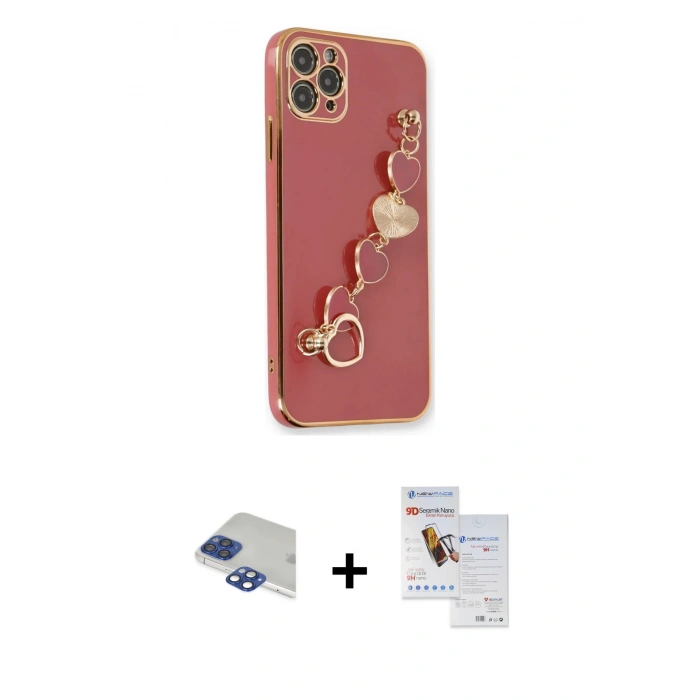 MARSİLYAN™- iPhone 11 Pro Max Kılıf Nova Işık Prime - Siyah Seramik Nano Ekran Koruyucu + Pers Alüminyum Kamera Lens - LT