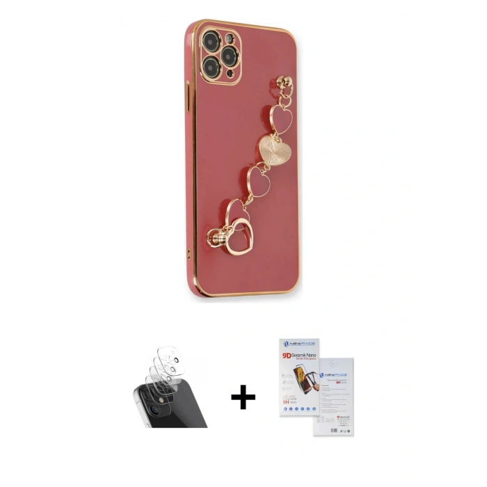 MARSİLYAN™- iPhone 11 Pro Max Kılıf Nova Işık Prime - Siyah Seramik Nano Ekran Koruyucu + Kamera Lens Koruma Cam - SF