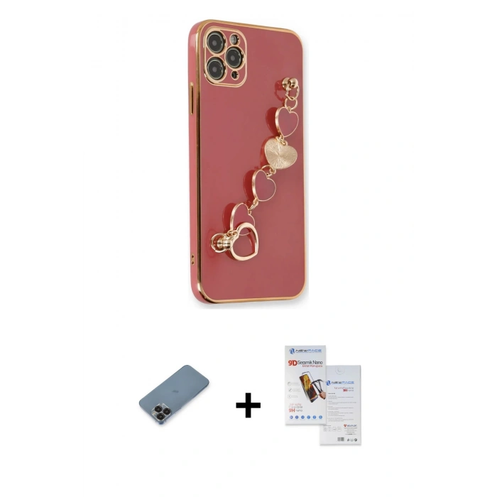 MARSİLYAN™- iPhone 11 Pro Max Kılıf Nova Işık Prime - Siyah Seramik Nano Ekran Koruyucu + Metal Kamera Lens Koruma Cam - SH