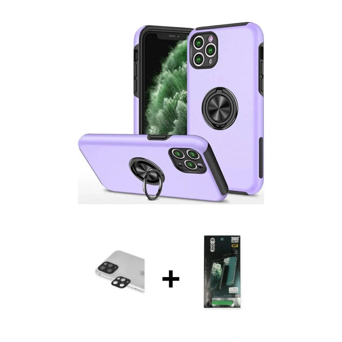 MARSİLYAN™- iPhone 11 Pro Max Kılıf Odak Form Prime - Siyah 360 Mat Full Body Arka Koruyucu + Siyah Pers Alüminyum Kamera Lens