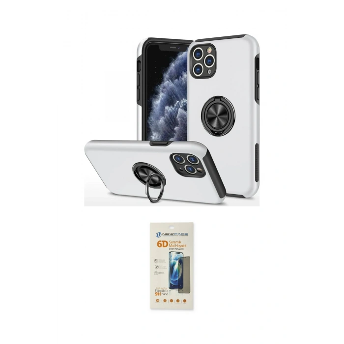 MARSİLYAN™- iPhone 11 Pro Max Kılıf Odak Form Prime - Siyah 6D Mat Seramik Hayalet Nano Ekran Koruyucu