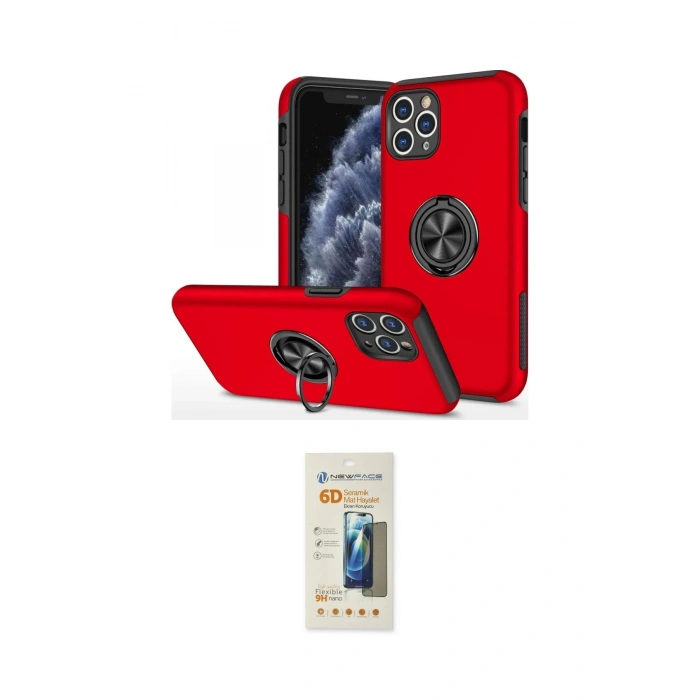 MARSİLYAN™- iPhone 11 Pro Max Kılıf Odak Form Prime - Siyah 6D Mat Seramik Hayalet Nano Ekran Koruyucu