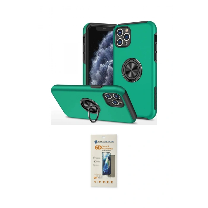 MARSİLYAN™- iPhone 11 Pro Max Kılıf Odak Form Prime - Siyah 6D Mat Seramik Hayalet Nano Ekran Koruyucu