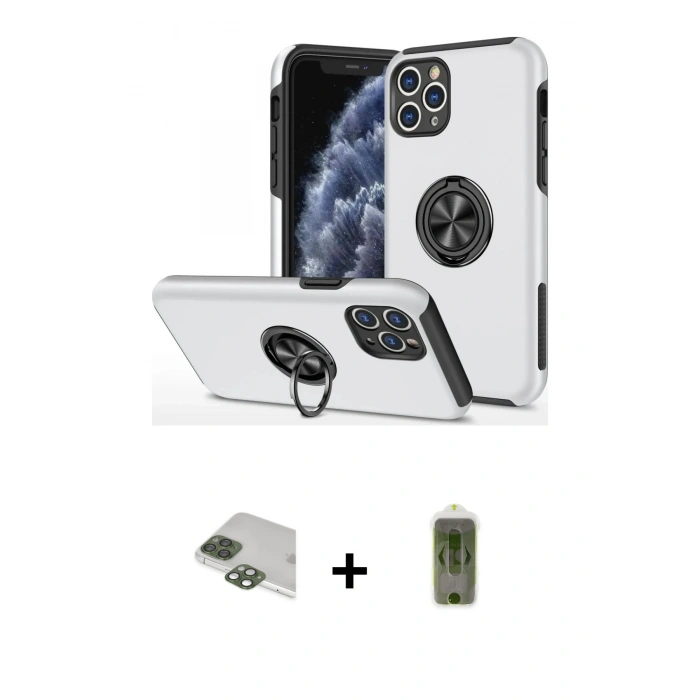 MARSİLYAN™- iPhone 11 Pro Max Kılıf Odak Form Prime - Siyah Joko Magic 5D Hayalet Cam + Pers Alüminyum Kamera Lens - YL