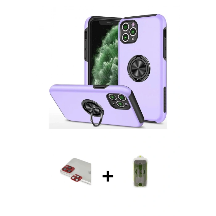 MARSİLYAN™- iPhone 11 Pro Max Kılıf Odak Form Prime - Siyah Joko Magic 5D Hayalet Cam + Pers Alüminyum Kamera Lens - KI