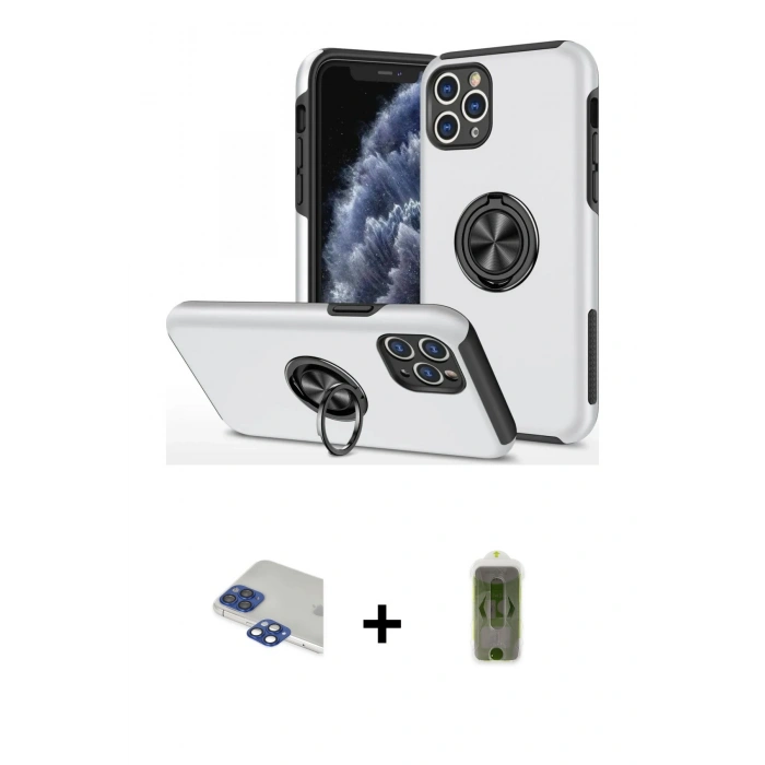 MARSİLYAN™- iPhone 11 Pro Max Kılıf Odak Form Prime - Siyah Joko Magic 5D Hayalet Cam + Pers Alüminyum Kamera Lens - LT