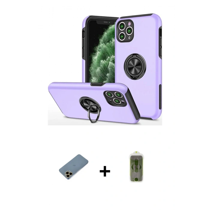MARSİLYAN™- iPhone 11 Pro Max Kılıf Odak Form Prime - Siyah Joko Magic 5D Hayalet Cam + Shine Kamera Lens Koruma Cam - GD
