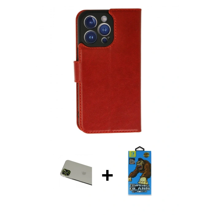 MARSİLYAN™- iPhone 11 Pro Max Kılıf Siluet Işık Serisi - Siyah 18D Cam Ekran Koruyucu + Rainbow Kamera Lens Koruma Cam - YL