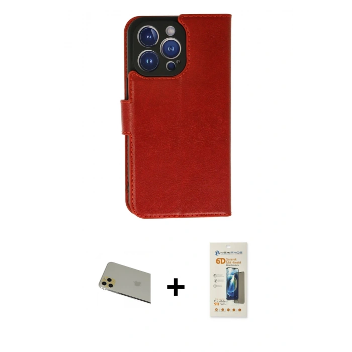 MARSİLYAN™- iPhone 11 Pro Max Kılıf Siluet Işık Serisi - Siyah 6D Mat Seramik Hayalet Nano Ekran Koruyucu + Gold Rainbow Kamera Lens Koruma Cam