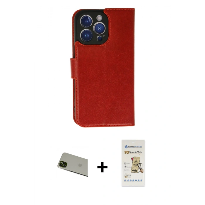 MARSİLYAN™- iPhone 11 Pro Max Kılıf Siluet Işık Serisi - Siyah Mat Seramik Nano Ekran Koruyucu + Rainbow Kamera Lens Koruma Cam - YL