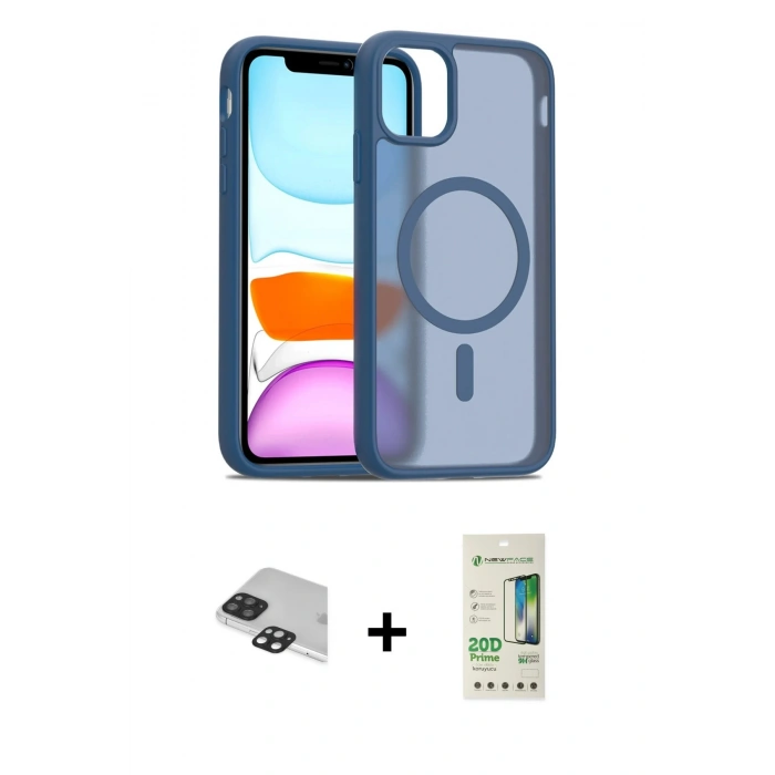 MARSİLYAN™- iPhone 11 Pro Max Kılıf Siluet Minimal Prime - Siyah 20D Premium Cam Ekran Koruyucu + Siyah Pers Alüminyum Kamera Lens