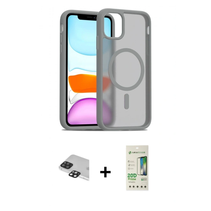 MARSİLYAN™- iPhone 11 Pro Max Kılıf Siluet Minimal Prime - Siyah 20D Premium Cam Ekran Koruyucu + Siyah Pers Alüminyum Kamera Lens