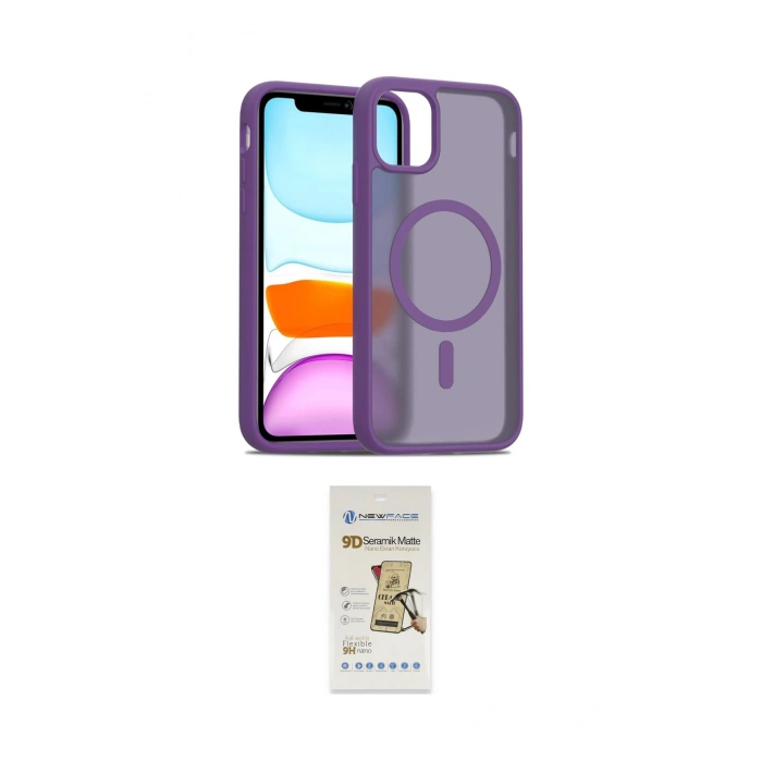 MARSİLYAN™- iPhone 11 Pro Max Kılıf Siluet Minimal Prime - Siyah Mat Seramik Nano Ekran Koruyucu