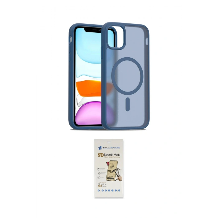 MARSİLYAN™- iPhone 11 Pro Max Kılıf Siluet Minimal Prime - Siyah Mat Seramik Nano Ekran Koruyucu