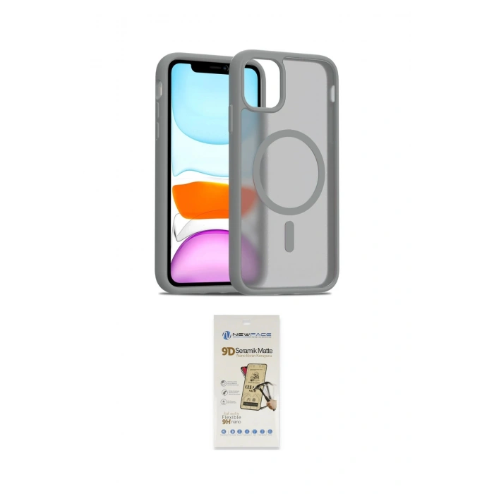 MARSİLYAN™- iPhone 11 Pro Max Kılıf Siluet Minimal Prime - Siyah Mat Seramik Nano Ekran Koruyucu