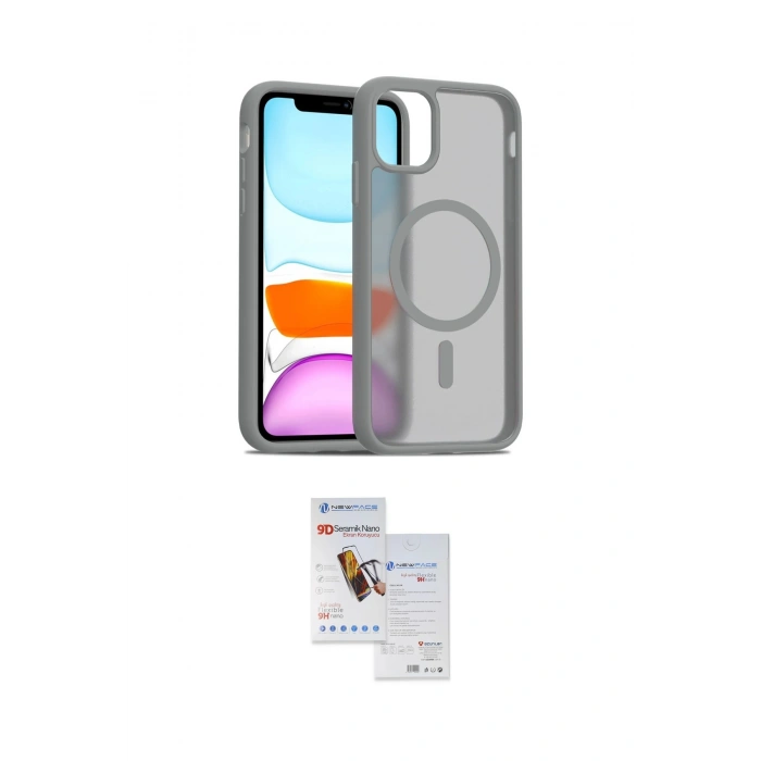 MARSİLYAN™- iPhone 11 Pro Max Kılıf Siluet Minimal Prime - Siyah Seramik Nano Ekran Koruyucu
