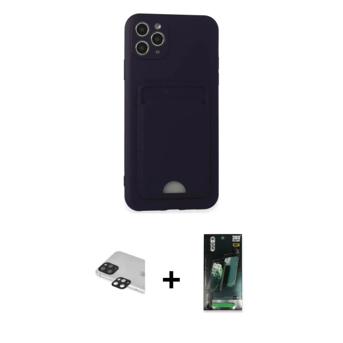 MARSİLYAN™- iPhone 11 Pro Max Kılıf Vadi Çizgi Prime - Şeffaf 360 Full Body Arka Koruyucu + Pers Alüminyum Kamera Lens - SH