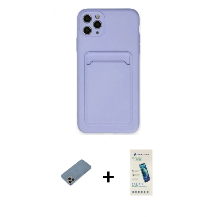 MARSİLYAN™- iPhone 11 Pro Max Kılıf Vadi Çizgi Prime - Şeffaf Pasifik Cam Ekran Koruyucu + Shine Kamera Lens Koruma Cam - GI
