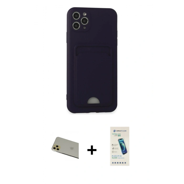 MARSİLYAN™- iPhone 11 Pro Max Kılıf Vadi Çizgi Prime - Şeffaf Pasifik Cam Ekran Koruyucu + Rainbow Kamera Lens Koruma Cam - GD