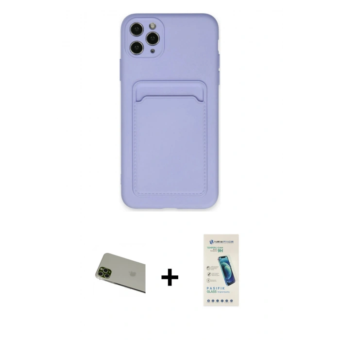 MARSİLYAN™- iPhone 11 Pro Max Kılıf Vadi Çizgi Prime - Şeffaf Pasifik Cam Ekran Koruyucu + Rainbow Kamera Lens Koruma Cam - YL