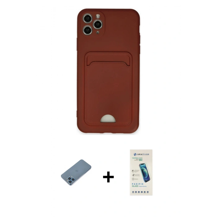 MARSİLYAN™- iPhone 11 Pro Max Kılıf Vadi Çizgi Prime - Şeffaf Pasifik Cam Ekran Koruyucu + Shine Kamera Lens Koruma Cam - MI