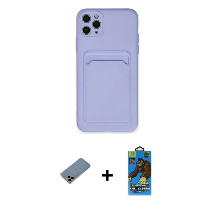 MARSİLYAN™- iPhone 11 Pro Max Kılıf Vadi Çizgi Prime - Siyah 18D Cam Ekran Koruyucu + Shine Kamera Lens Koruma Cam - GD