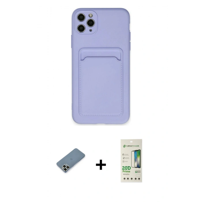 MARSİLYAN™- iPhone 11 Pro Max Kılıf Vadi Çizgi Prime - Siyah 20D Premium Cam Ekran Koruyucu + Metal Kamera Lens Koruma Cam - AKYL