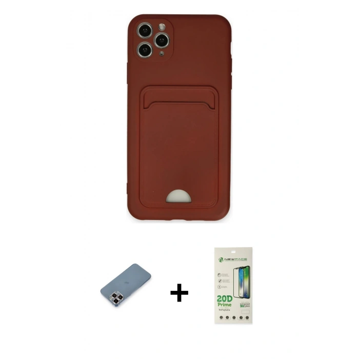 MARSİLYAN™- iPhone 11 Pro Max Kılıf Vadi Çizgi Prime - Siyah 20D Premium Cam Ekran Koruyucu + Metal Kamera Lens Koruma Cam - MR