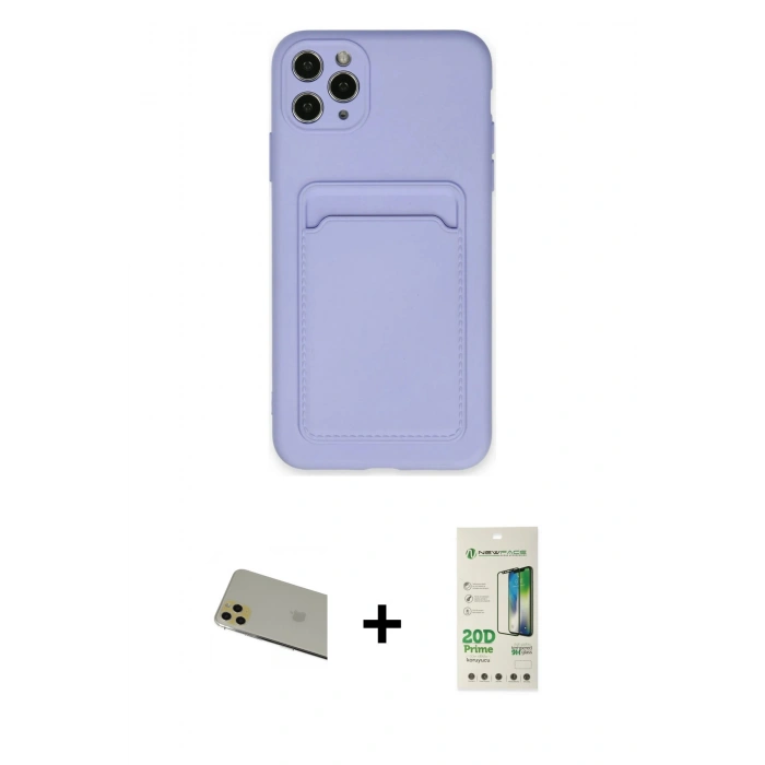 MARSİLYAN™- iPhone 11 Pro Max Kılıf Vadi Çizgi Prime - Siyah 20D Premium Cam Ekran Koruyucu + Rainbow Kamera Lens Koruma Cam - GD