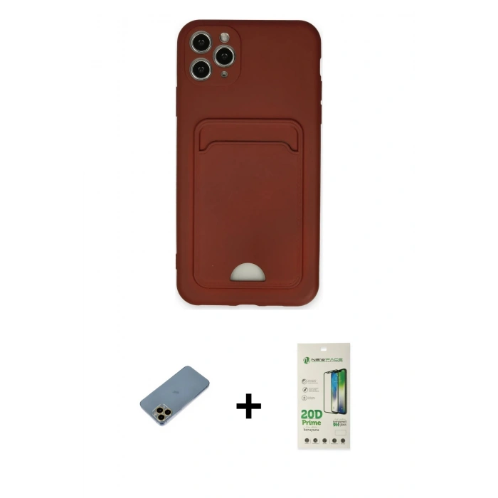 MARSİLYAN™- iPhone 11 Pro Max Kılıf Vadi Çizgi Prime - Siyah 20D Premium Cam Ekran Koruyucu + Shine Kamera Lens Koruma Cam - GD