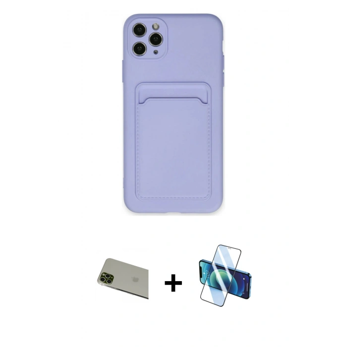 MARSİLYAN™- iPhone 11 Pro Max Kılıf Vadi Çizgi Prime - Siyah 3D Antistatik Seramik Nano Ekran Koruyucu + Rainbow Kamera Lens Koruma Cam - YL
