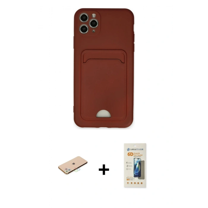 MARSİLYAN™- iPhone 11 Pro Max Kılıf Vadi Çizgi Prime - Siyah 6D Mat Seramik Hayalet Nano Ekran Koruyucu + Renkli Kamera Lens Koruma Cam - MI